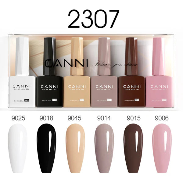CANNI HEMA & TPO Free UV/LED sada gélových lakov 6x9ml - 2307