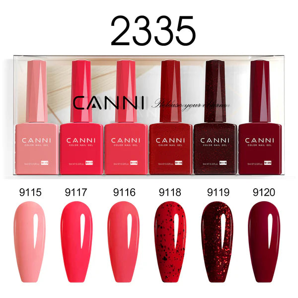 CANNI HEMA & TPO Free UV/LED sada gélových lakov 6x9ml - 2335