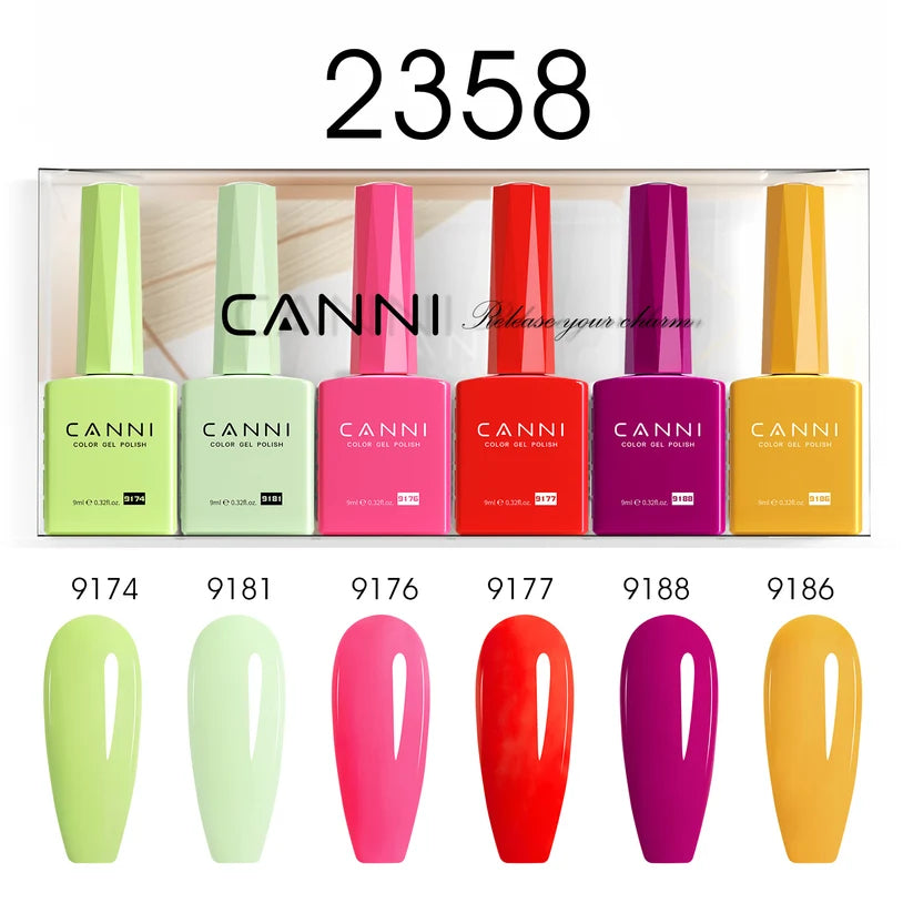 CANNI HEMA & TPO Free UV/LED sada gel laků 6x9ml - 2301