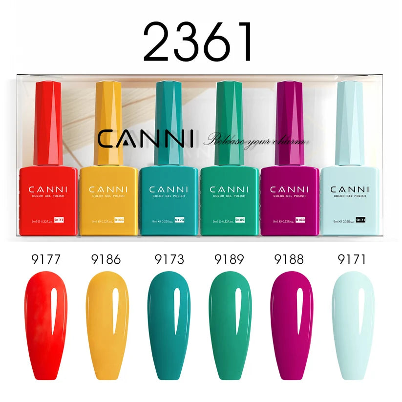 CANNI HEMA & TPO Free UV/LED sada gel laků 6x9ml - 2301