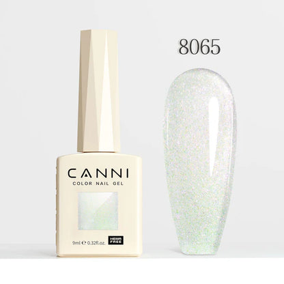 CANNI HEMA-FREE & TPO-FREE Glitter Gélový Lak 9 ml – Aurora Glitter Series - 8065