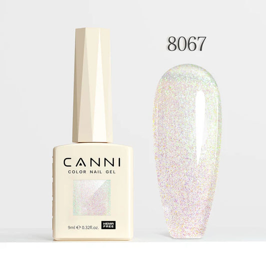 CANNI HEMA-FREE & TPO-FREE Glitter Gélový Lak 9 ml – Aurora Glitter Series - 8067