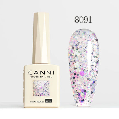 CANNI HEMA-FREE & TPO-FREE Glitter Gélový Lak 9 ml – Dawn Crystal Flash Series - 8091