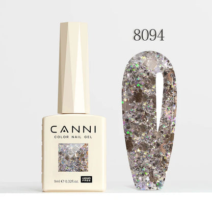 CANNI HEMA-FREE & TPO-FREE Glitter Gélový Lak 9 ml – Dawn Crystal Flash Series - 8094