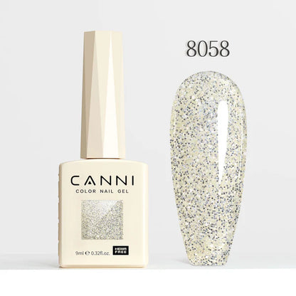 CANNI HEMA-FREE & TPO-FREE Glitter Gélový Lak 9 ml – Diamond Glitter Series - 8058