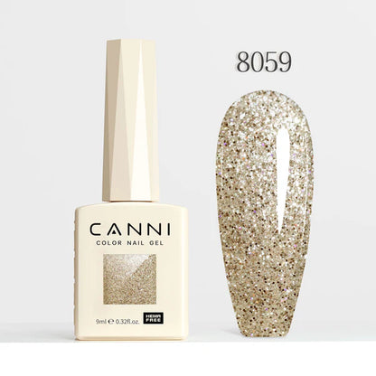 CANNI HEMA-FREE & TPO-FREE Glitter Gélový Lak 9 ml – Diamond Glitter Series - 8059