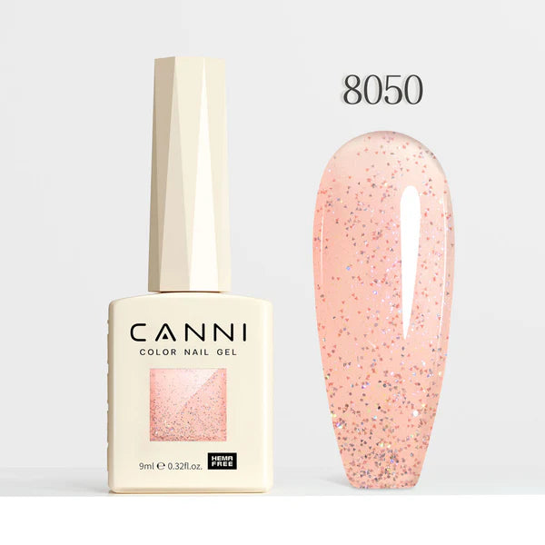 CANNI HEMA-FREE & TPO-FREE Glitter Gélový Lak 9 ml – Fairy Glitter Series - 8050