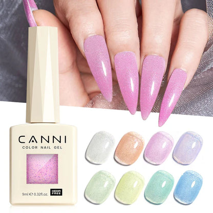 CANNI HEMA-FREE & TPO-FREE Glitter Gélový Lak 9 ml – Fairy Glitter Series - 8055