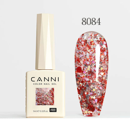 CANNI HEMA-FREE & TPO-FREE Glitter Gélový Lak 9 ml – Glitz Flash Series - 8084