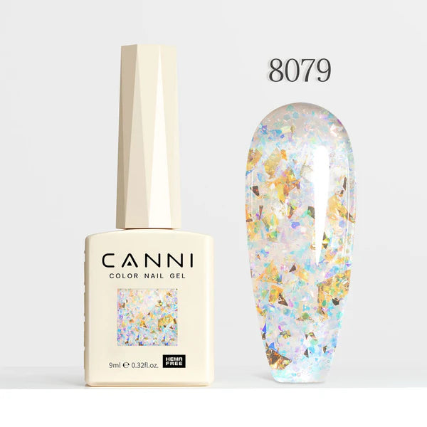 CANNI HEMA-FREE & TPO-FREE Glitter Gélový Lak 9 ml – Prism Flash Series - 8079
