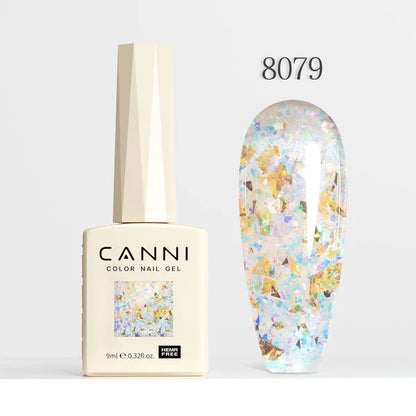 CANNI HEMA-FREE & TPO-FREE Glitter Gélový Lak 9 ml – Prism Flash Series - 8079