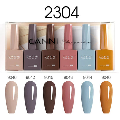 CANNI HEMA & TPO Free UV/LED sada gelových laků 6x9ml - 2304