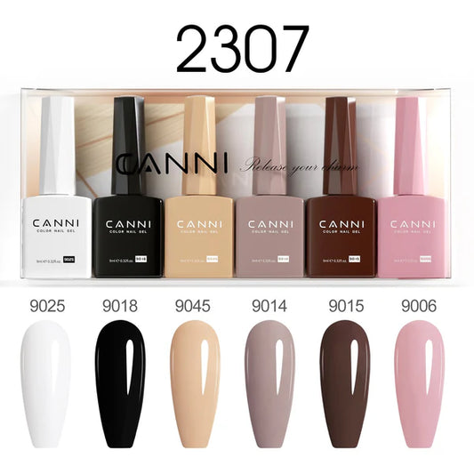 CANNI HEMA & TPO Free UV/LED sada gélových lakov 6x9ml - 2307