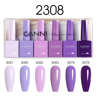 CANNI HEMA & TPO Free UV/LED sada gelových laků 6x9ml - 2308
