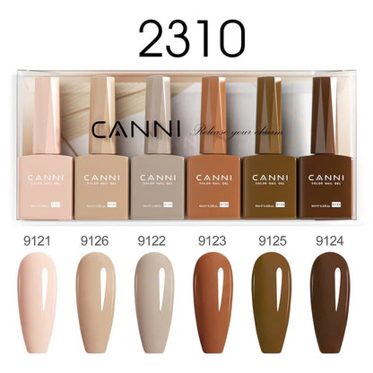 CANNI HEMA & TPO Free UV/LED sada gelových laků 6x9ml - 2310