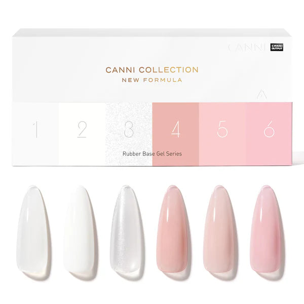 CANNI Rubber Base – spevňujúca gélová báza set (6×9 ml) R1
