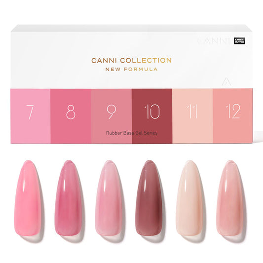 CANNI Rubber Base – spevňujúca gélová báza set (6×9 ml) R2