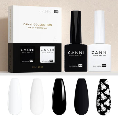 Canni TPO-Free čierno-biely gél lak set 2×9 ml