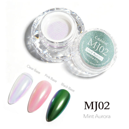 CANNI chrómový prášok na nechty – Mint Aurora – MJ02 – 0,3 g