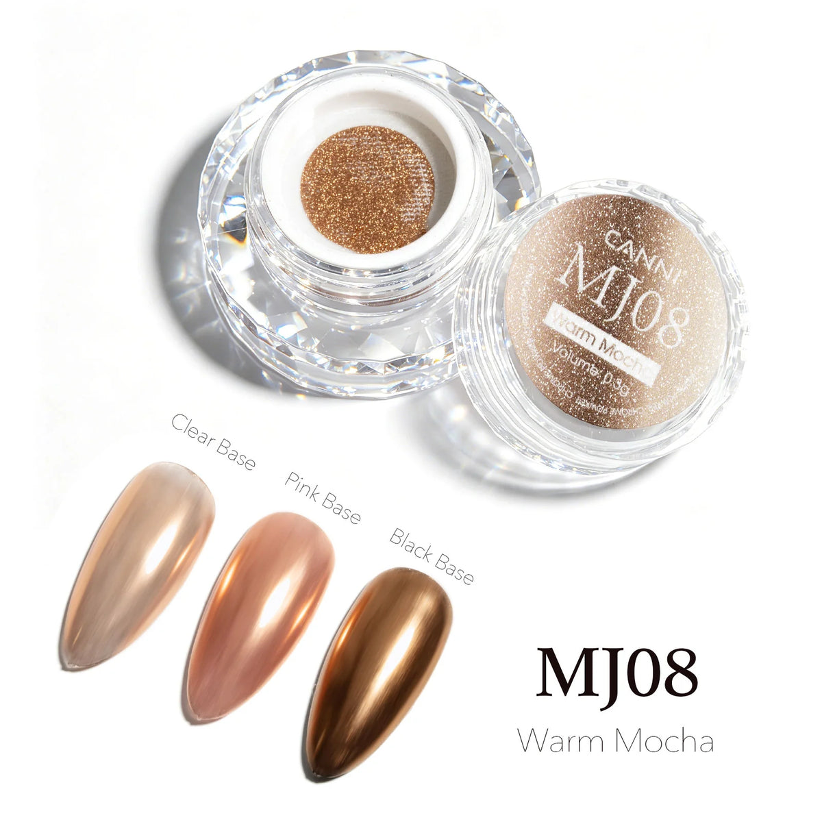 CANNI chrómový prášok na nechty – Warm Mocha – MJ08 – 0,3 g
