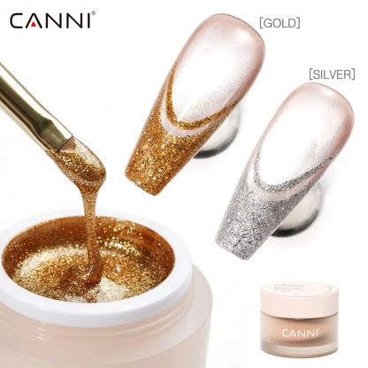 CANNI Metallic Painting Gel BG04 – strieborný zdobiaci gél na nechty, 10 g