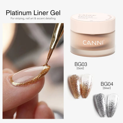 CANNI Metallic Painting Gel BG04 – strieborný zdobiaci gél na nechty, 10 g