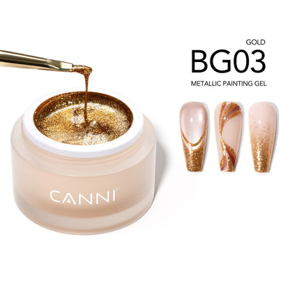 CANNI Metallic Painting Gel BG03 – zlatý zdobiaci gél na nechty, 10 g