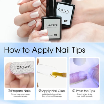 CANNI Nail Tip Glue – HEMA-Free lepiaci gél na soft gél tipy – 9 ml