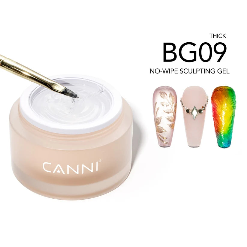 CANNI No-Wipe Sculpting Gel BG09 Thick – gél na kamienky a 3D zdobenie, 10 g