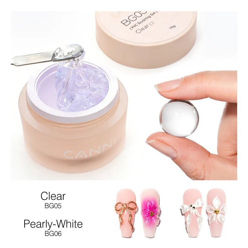 CANNI PVC Sculpting Gel BG05 – priehľadný 3D zdobiaci gél, 10 g