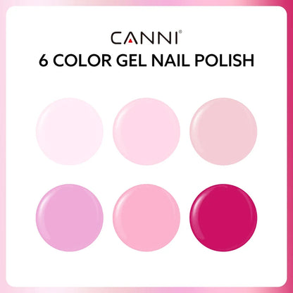 CANNI HEMA &amp; TPO Free UV/LED sada gelových laků 6x9ml - 2302 - Pink Champagne Dreams