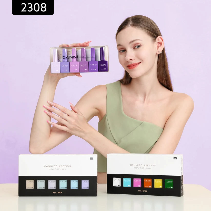 CANNI HEMA & TPO Free UV/LED sada gelových laků 6x9ml - 2308