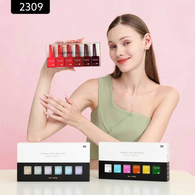 CANNI HEMA & TPO Free UV/LED sada gelových laků 6x9ml - 2309