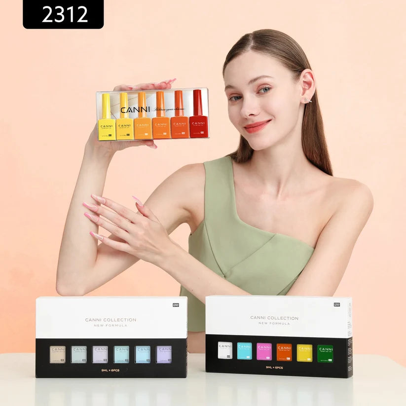 CANNI HEMA & TPO Free UV/LED sada gelových laků 6x9ml - 2312