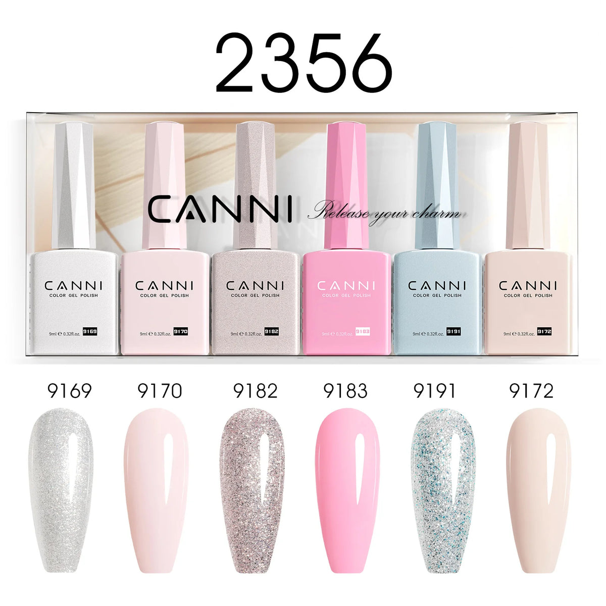 CANNI HEMA & TPO Free UV/LED sada gel laků 6x9ml - 2301