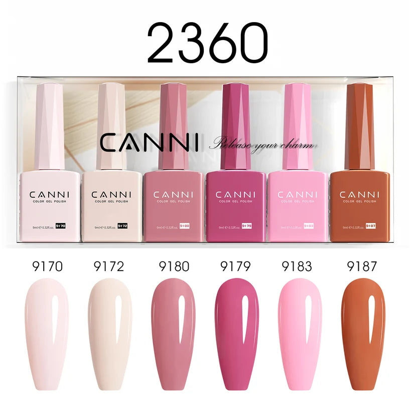CANNI HEMA & TPO Free UV/LED sada gel laků 6x9ml - 2301