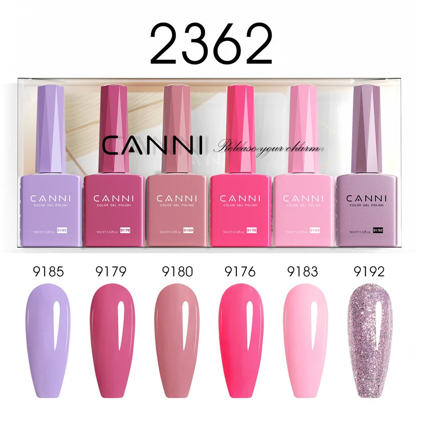 CANNI HEMA & TPO Free UV/LED sada gel laků 6x9ml - 2301