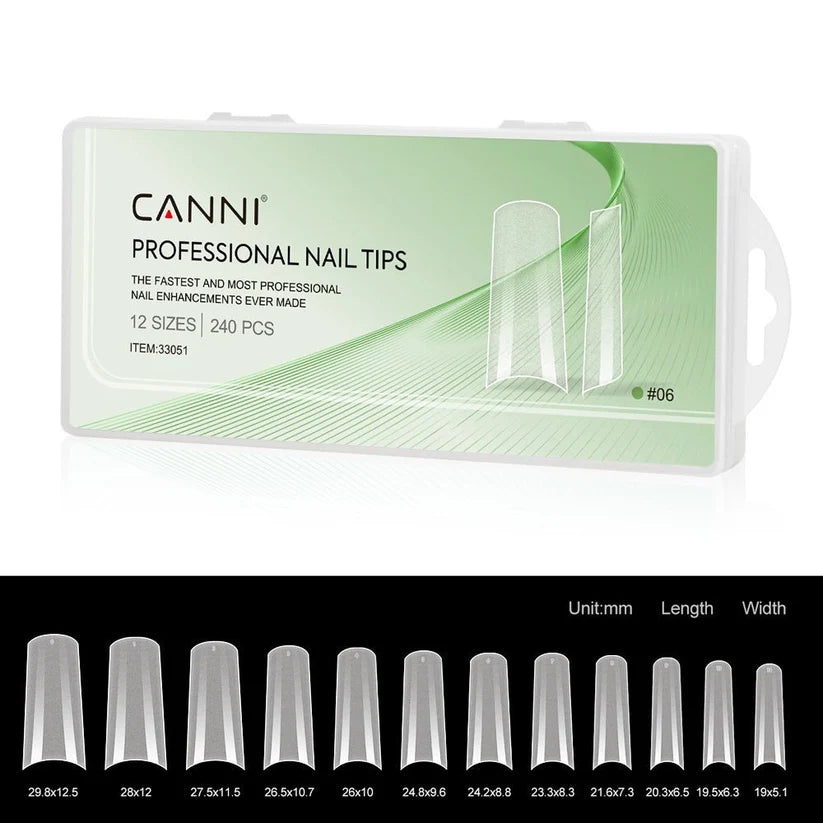 CANNI Soft Gel tipy na nechty No.06 – French, 240 ks / 12 veľkostí