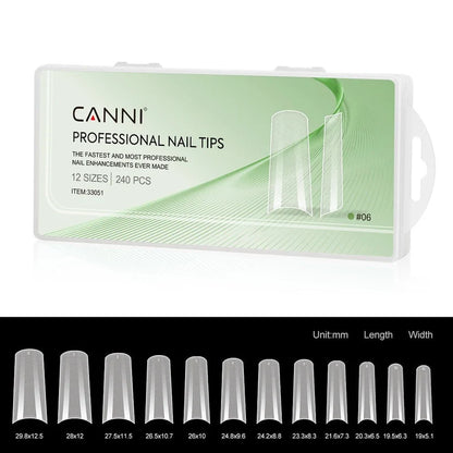 CANNI Soft Gel tipy na nechty No.06 – French, 240 ks / 12 veľkostí